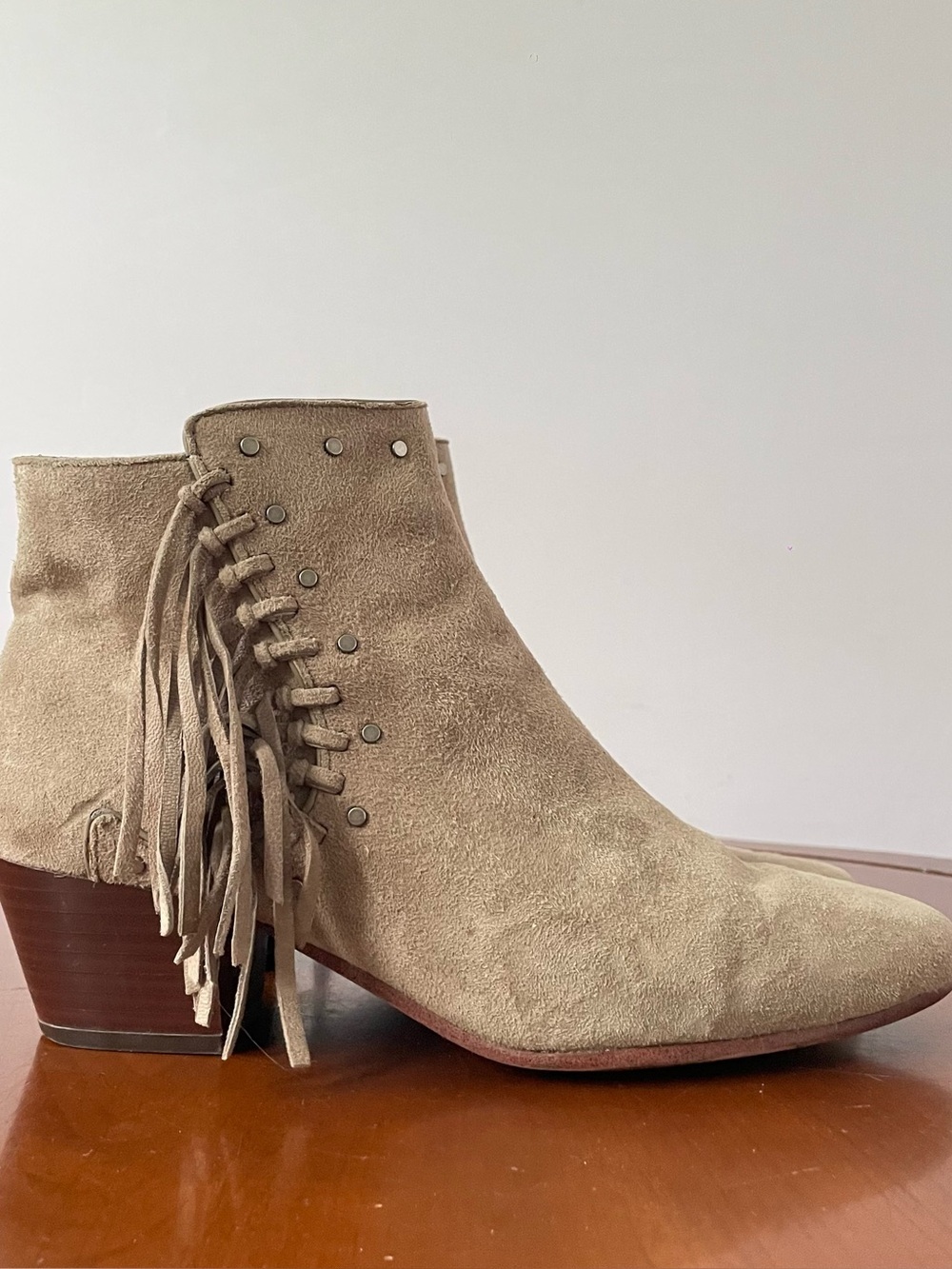 Sam Edelman Rudie Studded Fringe Suede Bootie | US 6.5